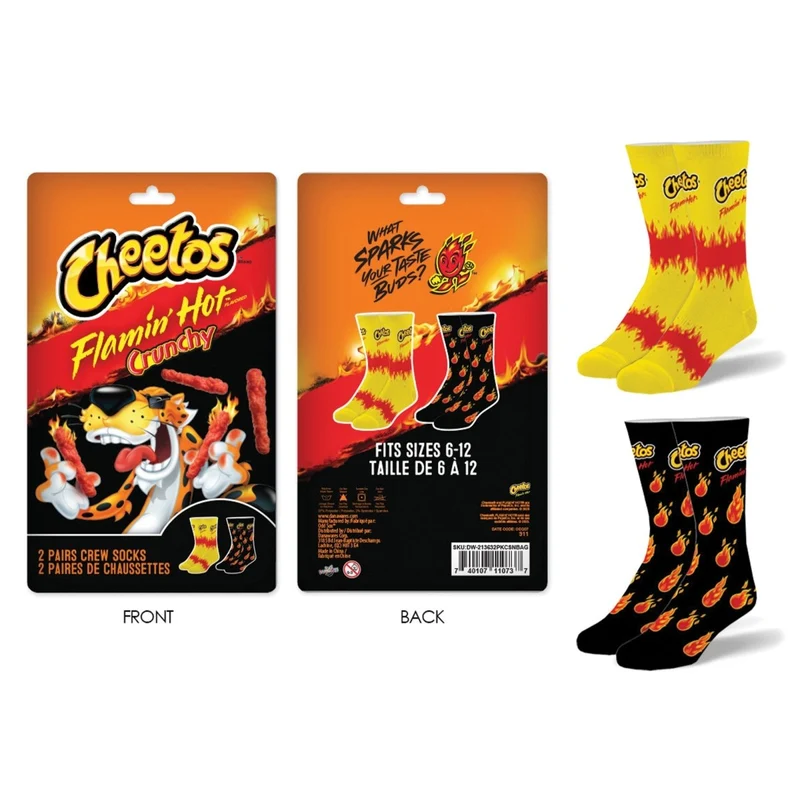 Flamin' Hot Cheetos Pack of 2 Crew Socks, 2 Count