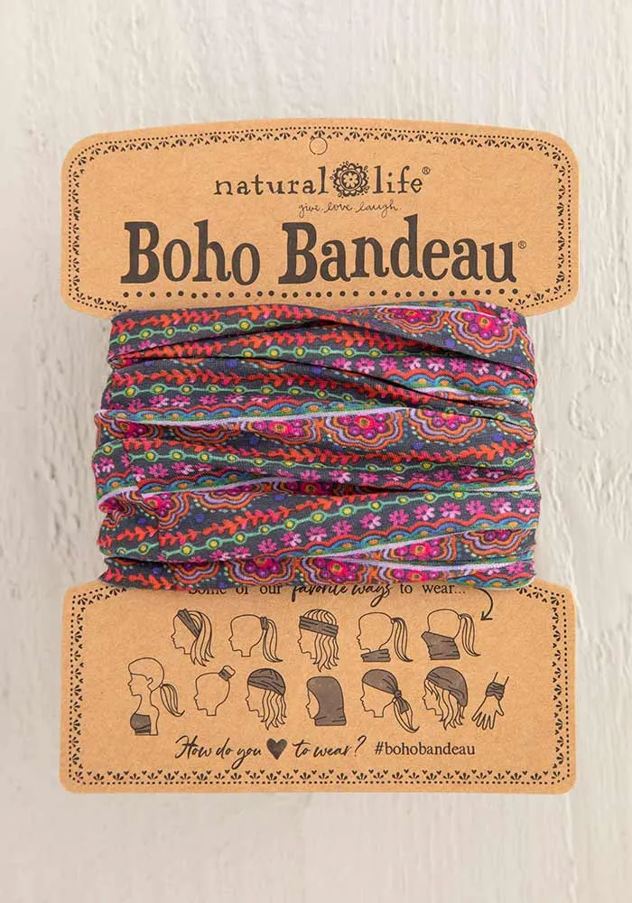 Multi Scalloped Rows Print Boho Bandeau