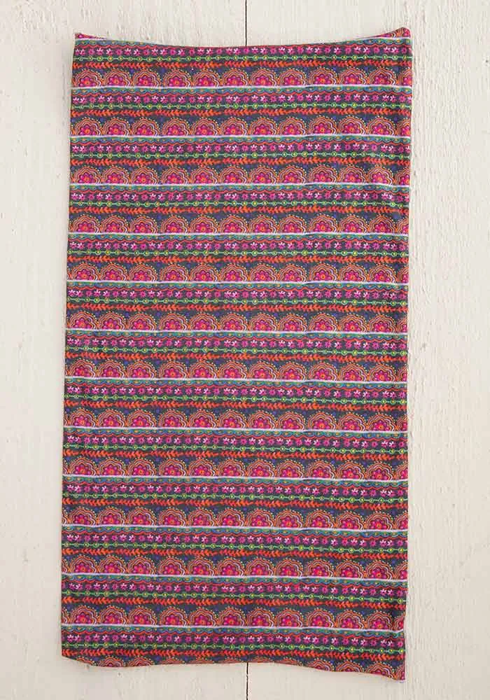 Multi Scalloped Rows Print Boho Bandeau