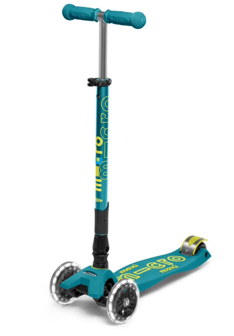 Maxi LED Foldable Green Micro Scooter