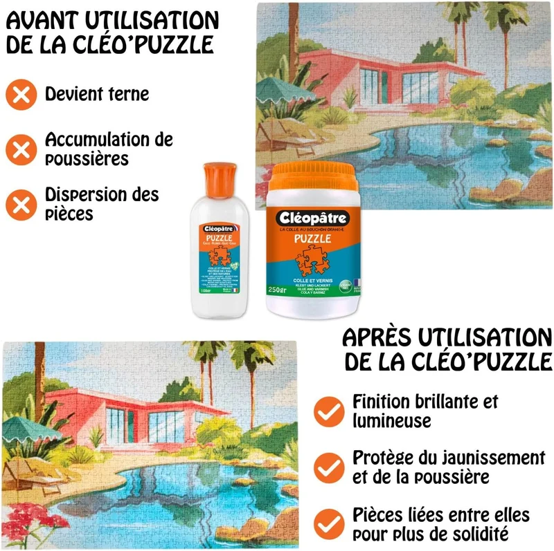 Colle vernis puzzle 250 gr - Cléopâtre