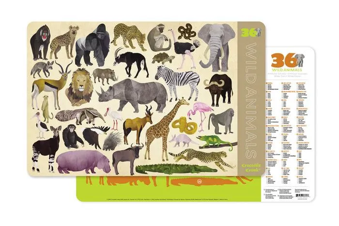 Crocodile Creek Placemat Wild Animals / Crocodile Creek napperon Animaux sauvages
