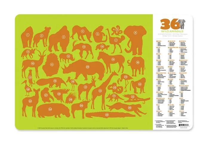 Crocodile Creek Placemat Wild Animals / Crocodile Creek napperon Animaux sauvages