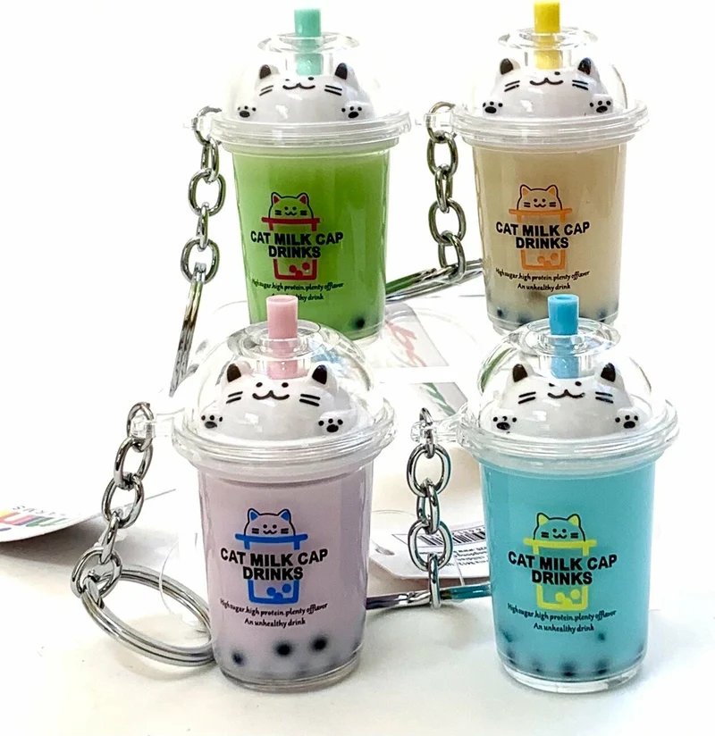 Cat Boba Bubble Tea Keychain