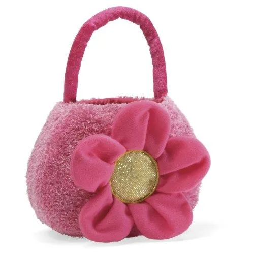 Gund Plush Pink Poppy Purse / Peluche Sac à main coquelicot rose