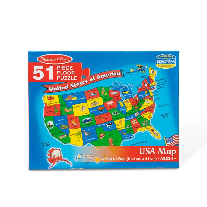 U.S.A. (United States) Map Floor Puzzle - 51 Pieces