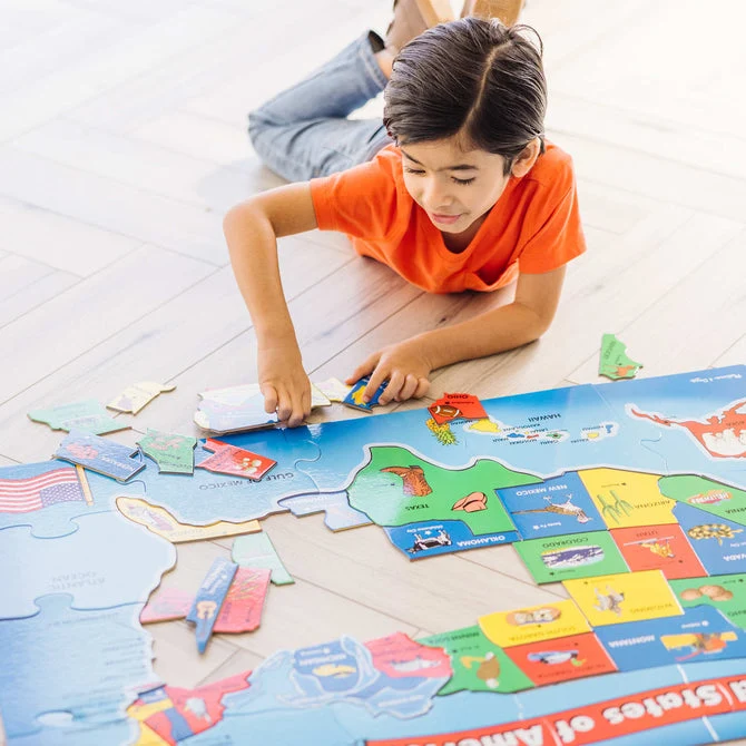 U.S.A. (United States) Map Floor Puzzle - 51 Pieces