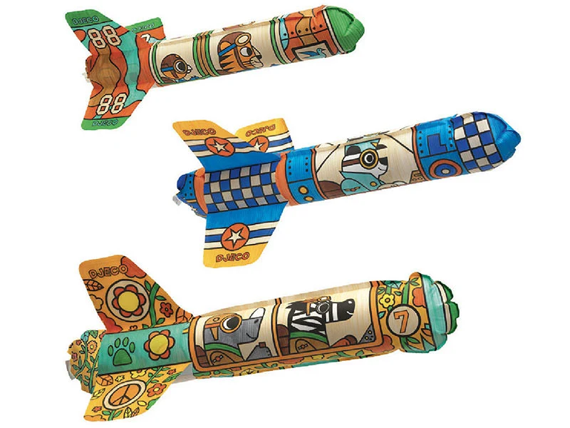 Coffret DIY -3 ballons en forme d'avions à colorier - Dans le ciel