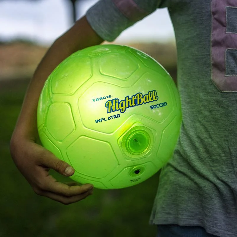 Green LED Nightball Inflated Soccer Ball