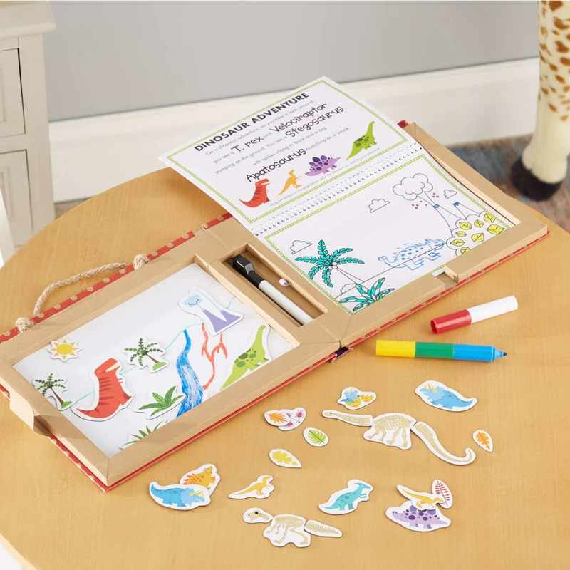 Natural Play: Play, Draw, Create Reusable Drawing & Magnet Kit – Dinosaurs