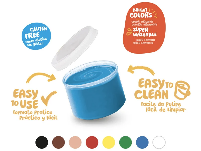Set de 8 peintures à doigts pour enfants dès 2 ans - 8 x 50 ml