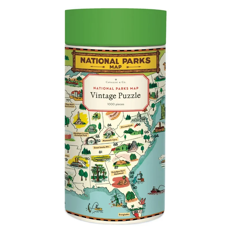 National Parks Map 1000 Pc Puzzle