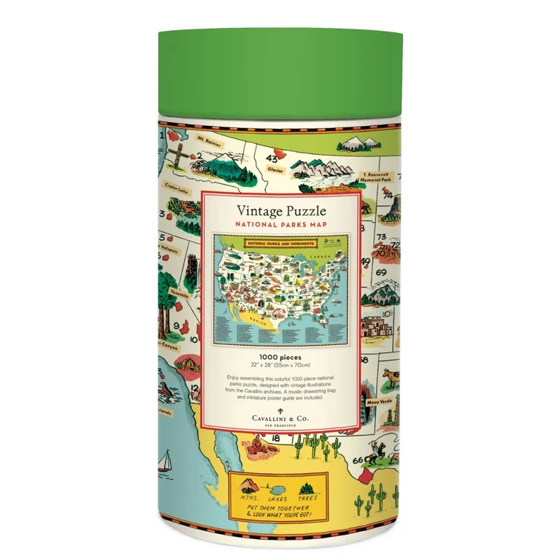 National Parks Map 1000 Pc Puzzle