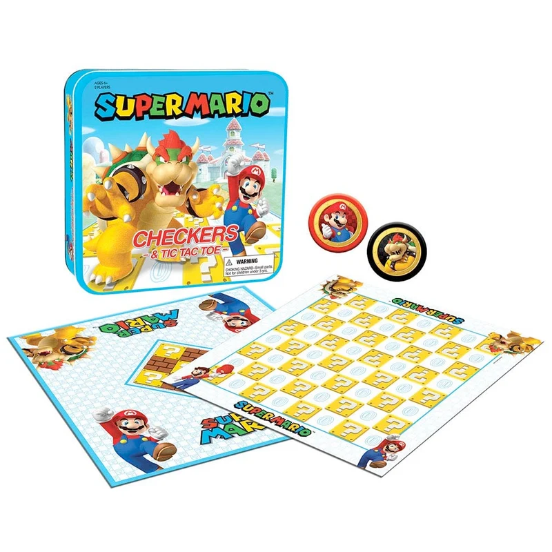 Super Mario vs Bowser Checkers and Tic Tac Toe