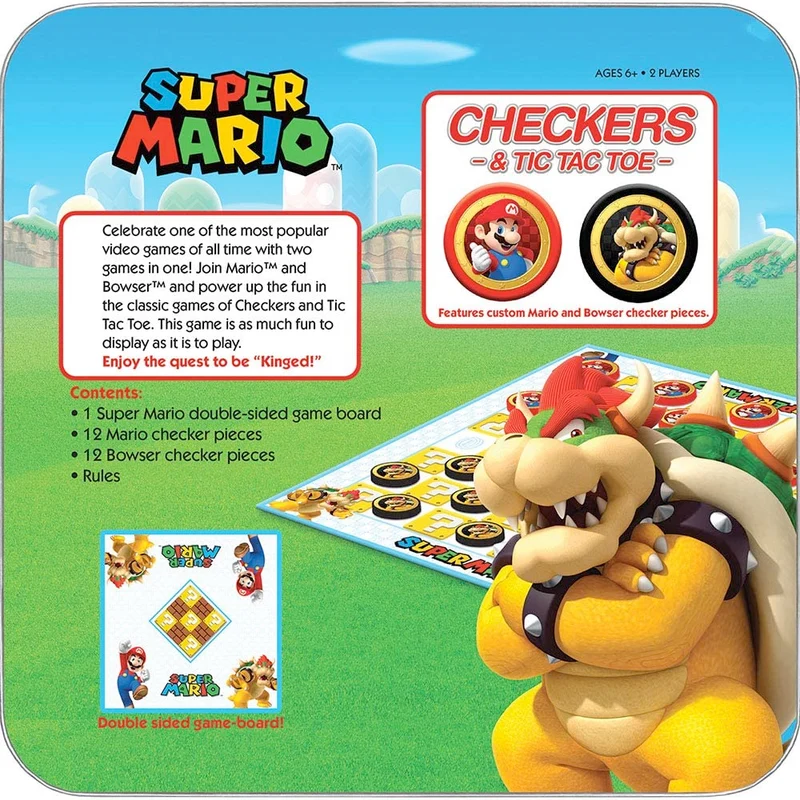 Super Mario vs Bowser Checkers and Tic Tac Toe