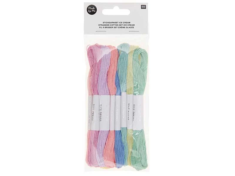 Lot de 10 Fils à broder – Set crème glacée