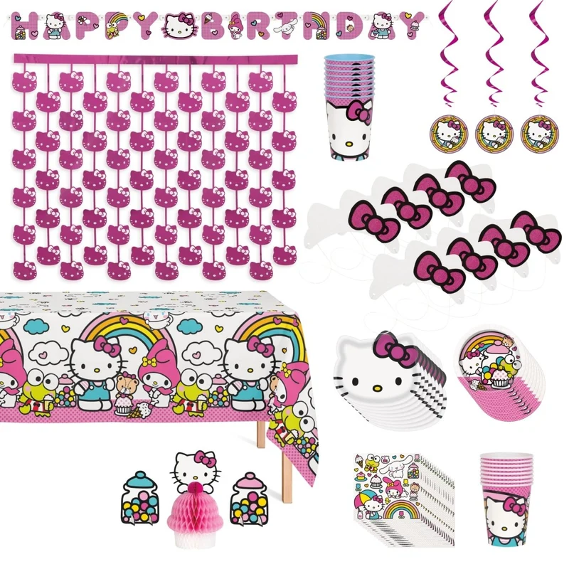 Hello Kitty Standard Birthday Party Supplies Kit, 8 Guests