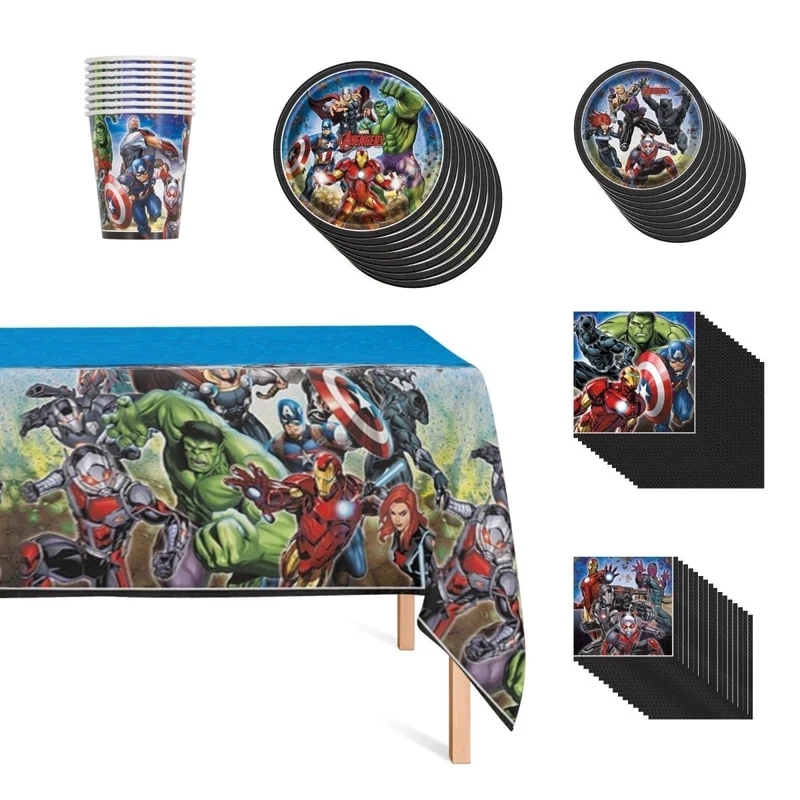 Marvel Avengers Basic Tableware Party Kit, 8 Guests