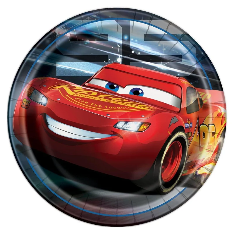 Cars Basic Tableware Birthday Party Supplies Kit, 8 Guests