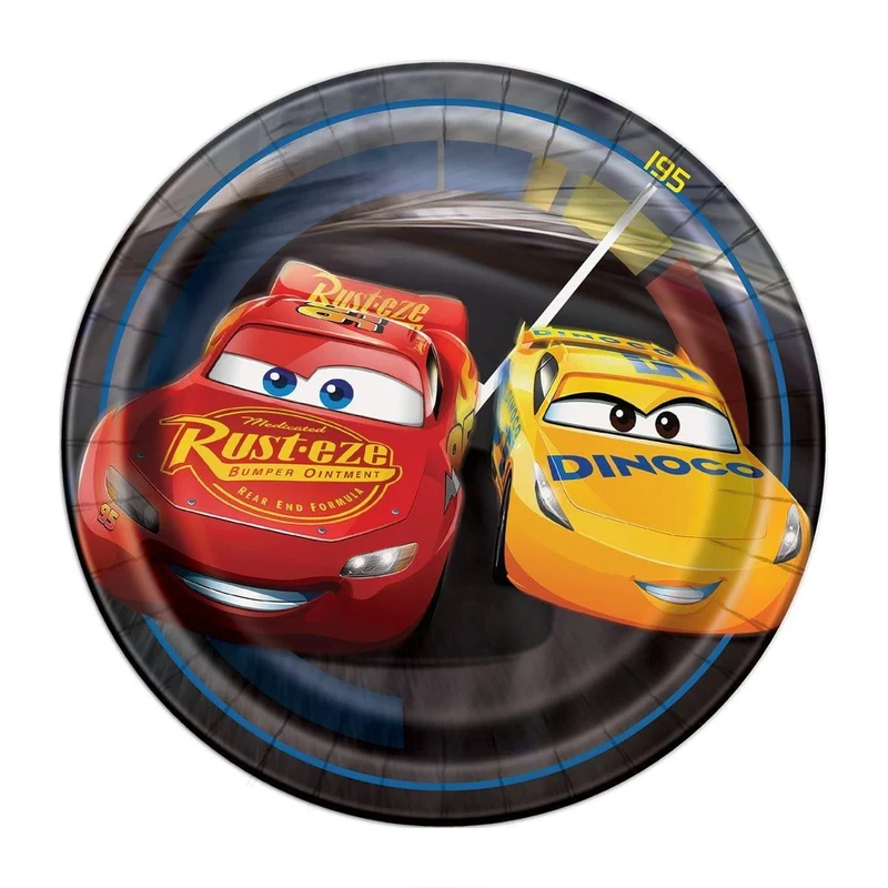 Cars Basic Tableware Birthday Party Supplies Kit, 8 Guests