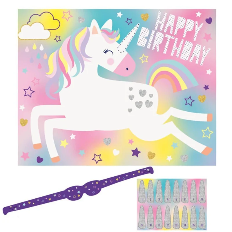 Unicorn Galaxy Standard Birthday Party Supplies Kit, 8 Guests