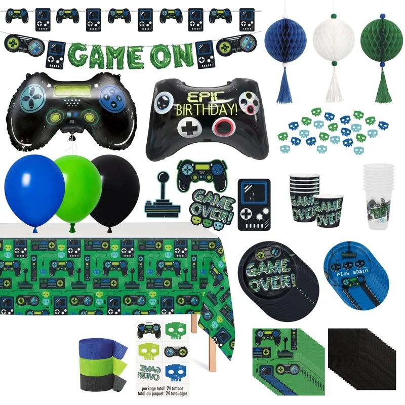 Gamer Ultimate Birthday Party Supplies Kit, 8 Guests