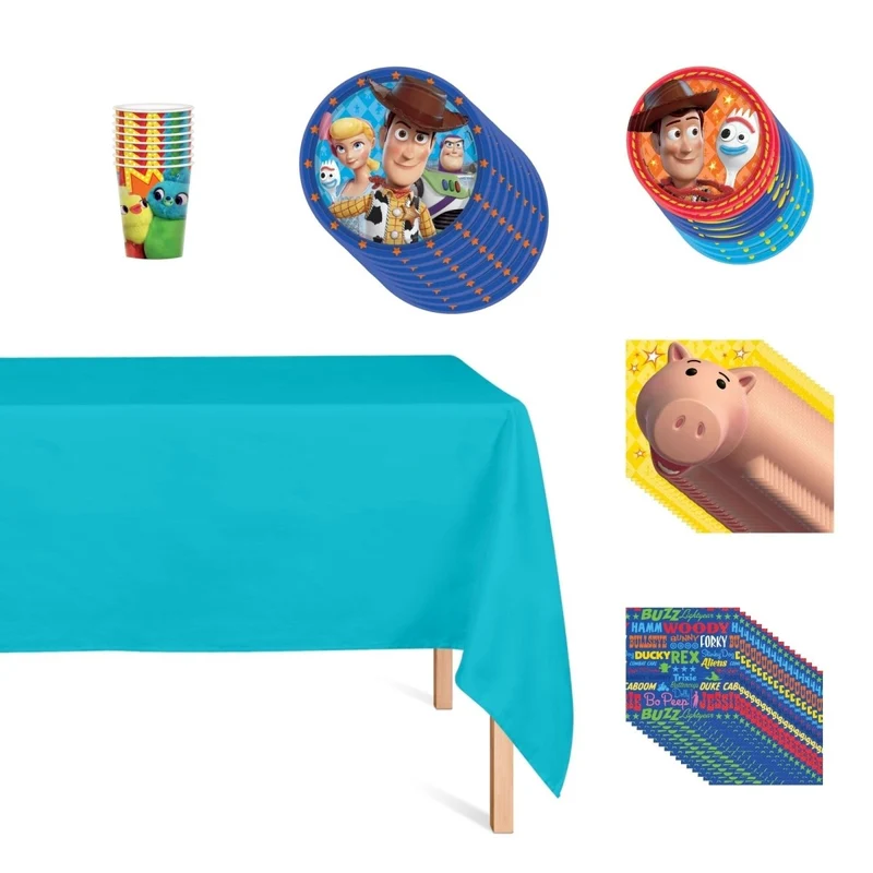 Toy Story Basic Tableware Birthday Party Supplies Kit, 8 Guests