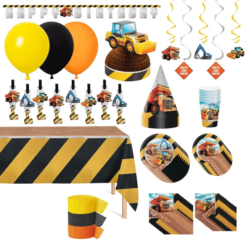 Big Dig Construction Standard Birthday Party Supplies Kit