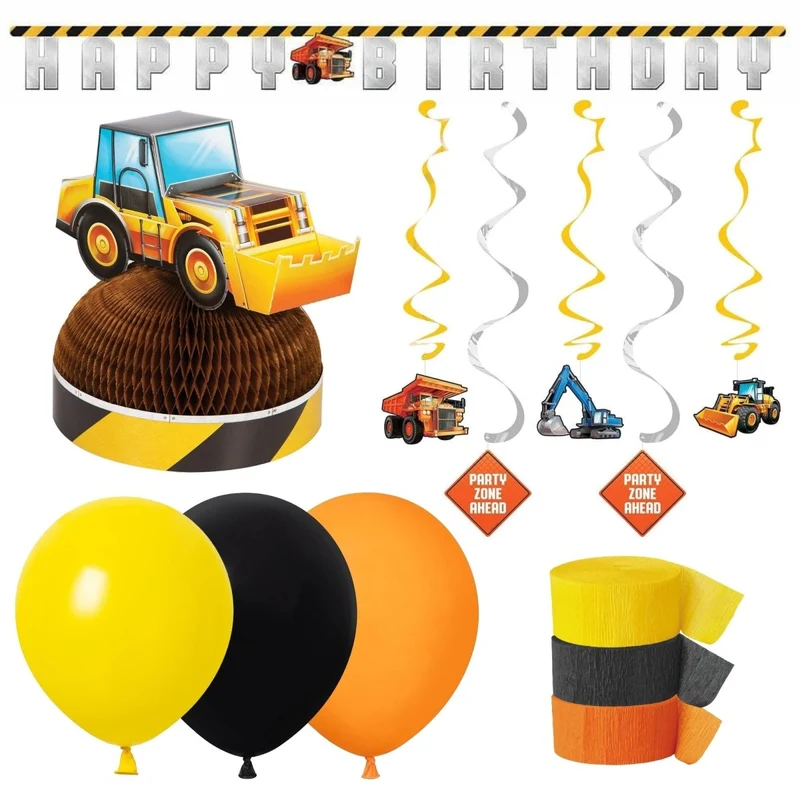 Big Dig Construction Basic Decoration Party Supplies Kit
