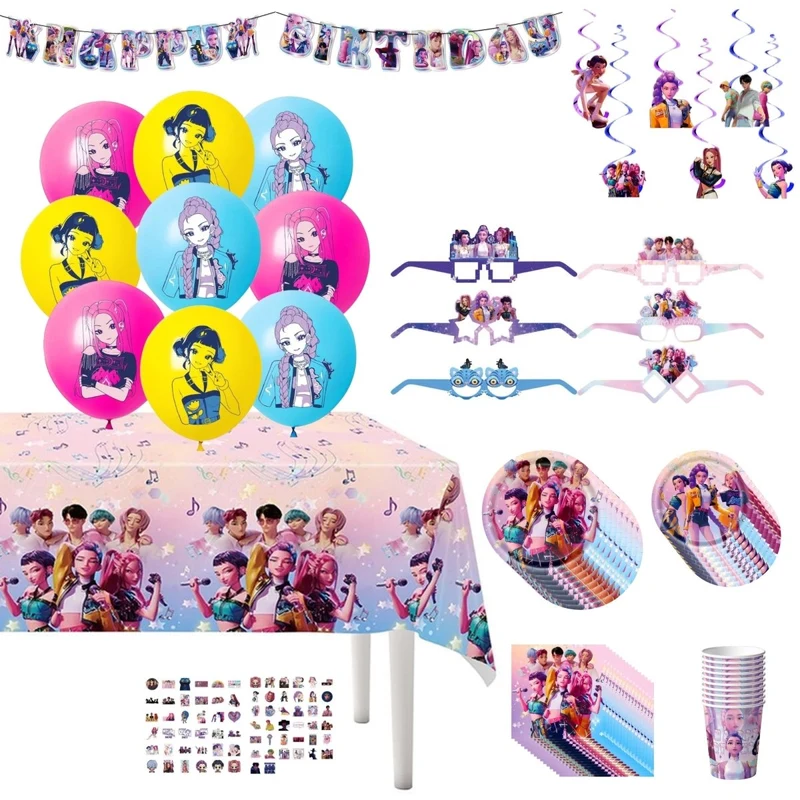 Kpop Standard Birthday Party Supplies Kit, 10 Guests