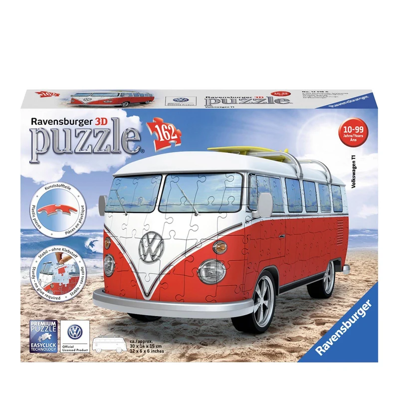 Ravensburger 3D Puzzle Volkswagen Red Bus (162pcs) / Puzzle 3D Ravensburger Volkswagen Bus Rouge (162 pièces)