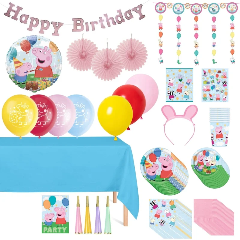 Peppa Pig Ultimate Birthday Party Supplies Kit, 8 Guests