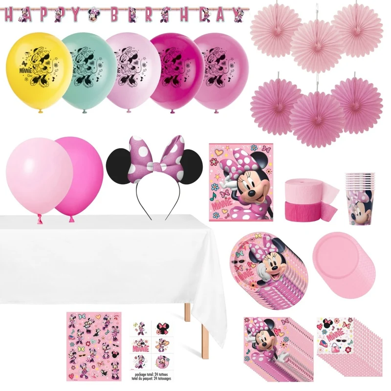 Minnie Mouse Ultimate Birthday Party Supplies Kit, 8 Guests