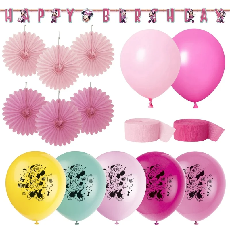 Minnie Mouse Basic Decoration Party Supplies Kit, 8 Guests