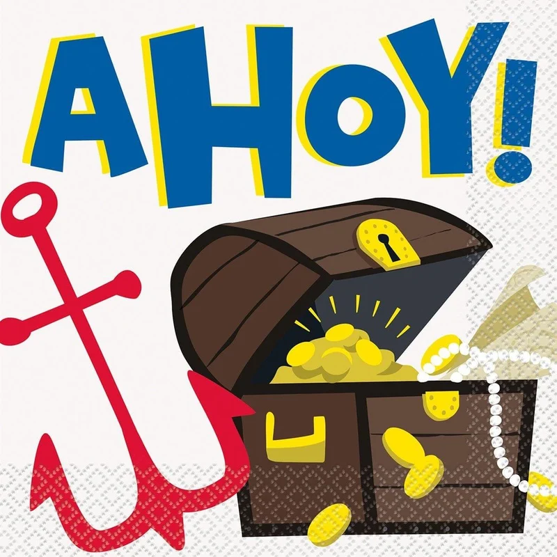 Ahoy Pirate Standard Birthday Party Supplies Kit, 8 Guests