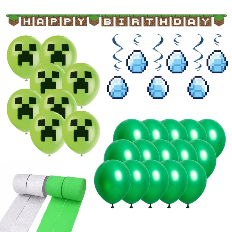 Minecraft Basic Decoration Party Supplies Kit