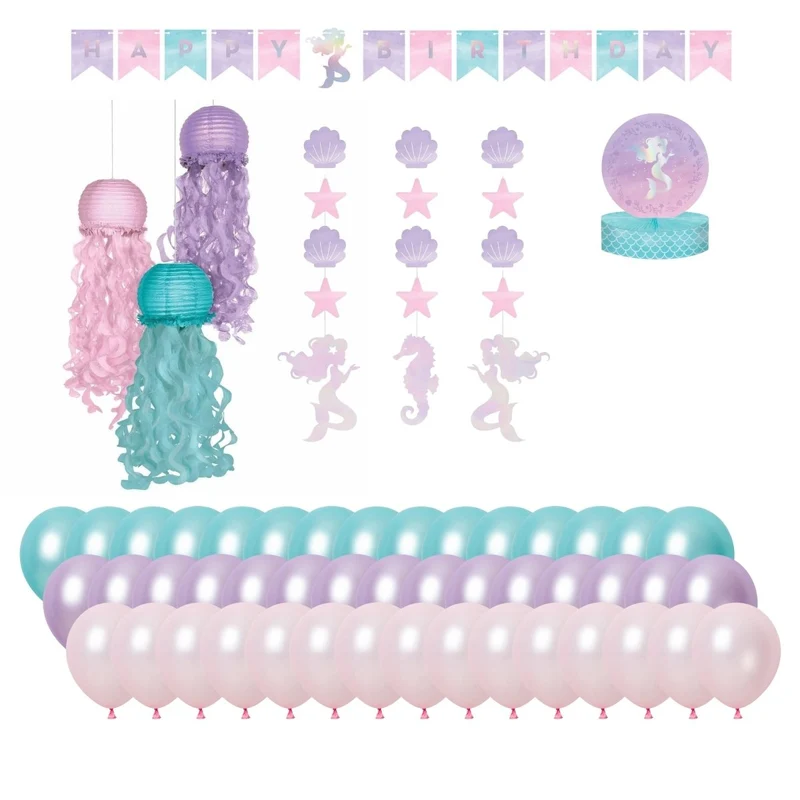 Mermaid Shine Basic Decoration Party Supplies Kit