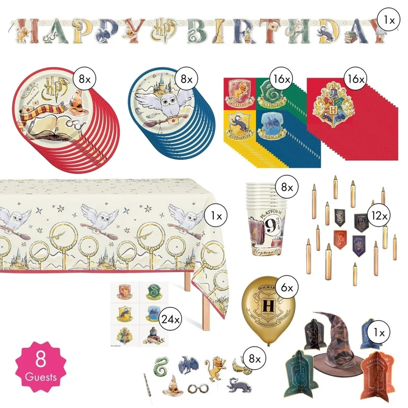 Harry Potter Standard Birthday Party Supplies Kit, 8 Guests