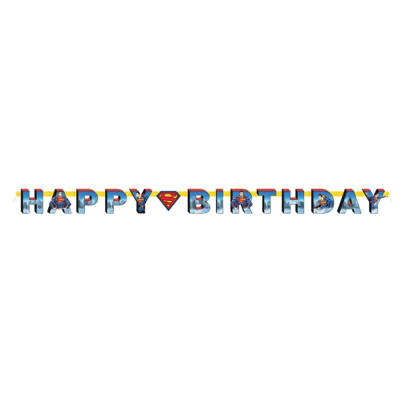 Superman 'Happy Birthday' Jointed Banner, DC Comics, 1 Count