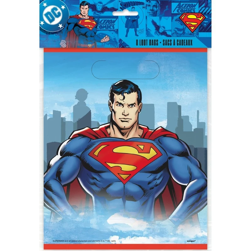 Superman Loot Bags, DC Comics, 8 Count
