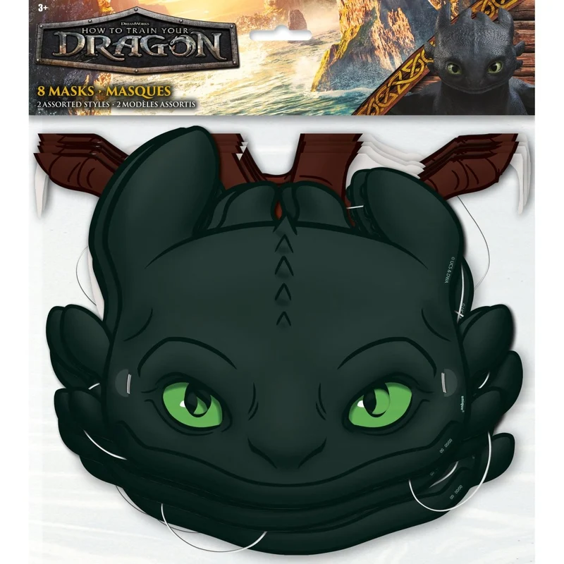 How to Train your Dragon Party Masks, 8 Count