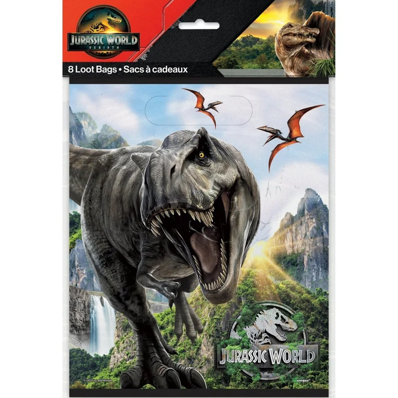 Jurassic World Loot Bags, 8 Count