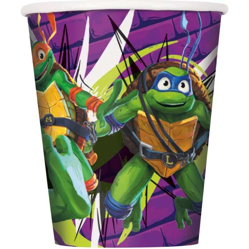 Ninja Turtles Basic Tableware Birthday Party Supplies Kit, 8 Guests