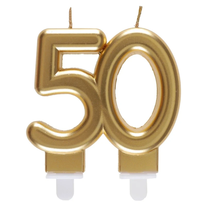Gold Number 50 Birthday Candle, 1 Count