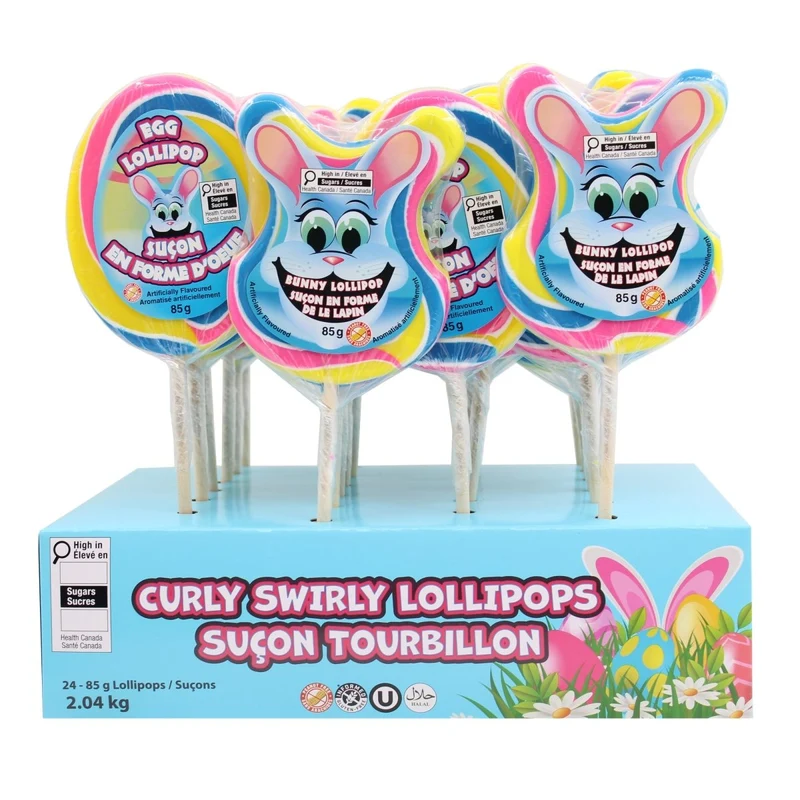 Easter Curly Swirly Lollipops, 85g, Assortment, 1 Count