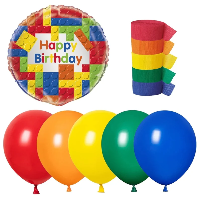 Block Party Basic Decoration Party Supplies Kit, 8 Guests