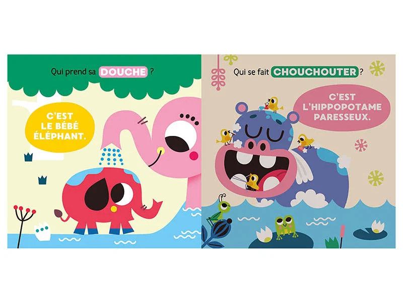 Livre bain magique - La toilette des animaux - Auzou