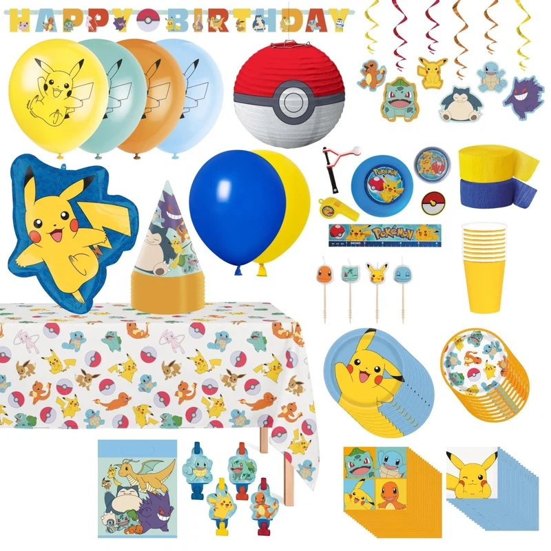 Pokémon Ultimate Birthday Party Supplies Kit, 8 Guests