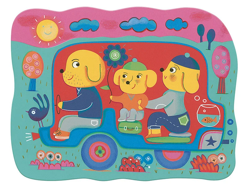 Pochette de coloriage des petits - coloriage magique - Caché en route