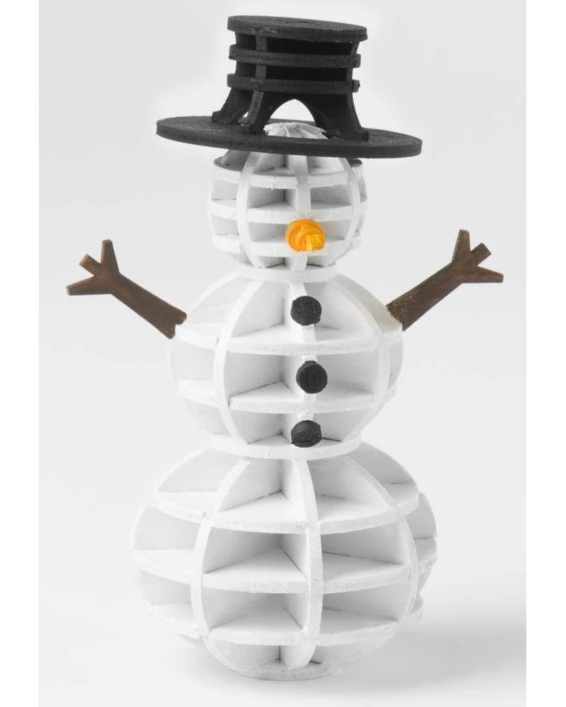 Incredibuilds Snowman wood 3D Model / Modèle 3D en bois de bonhomme de neige